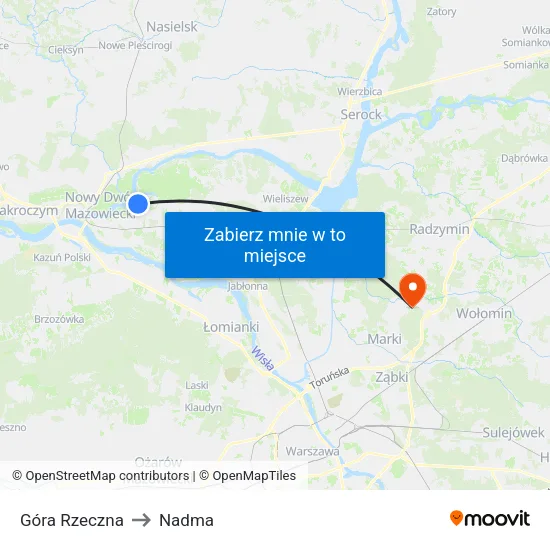 Góra Rzeczna to Nadma map