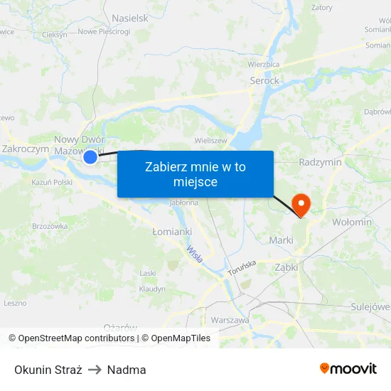 Okunin Straż to Nadma map