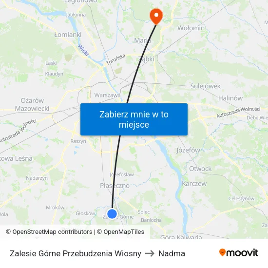 Zalesie Górne Przebudzenia Wiosny to Nadma map