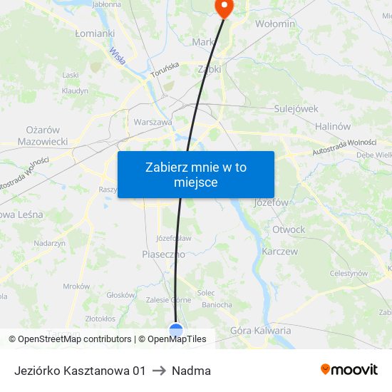 Jeziórko Kasztanowa 01 to Nadma map