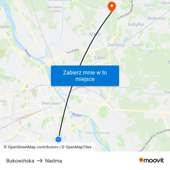Bukowińska to Nadma map