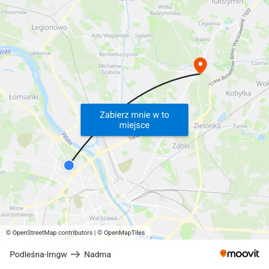 Podleśna - IMGW to Nadma map