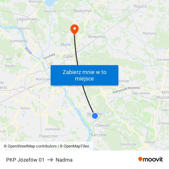 PKP Józefów 01 to Nadma map