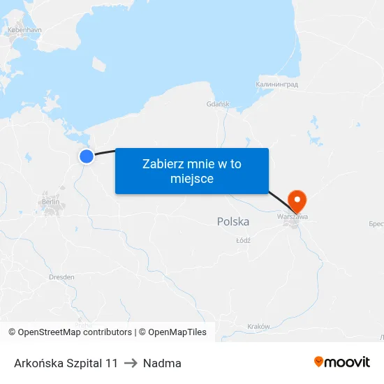 Arkońska Szpital 11 to Nadma map