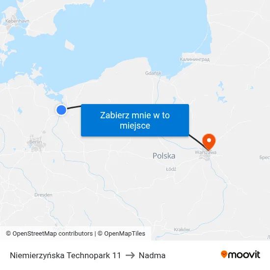 Niemierzyńska Technopark 11 to Nadma map