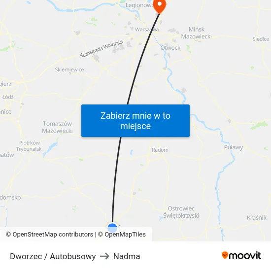 Dworzec / Autobusowy to Nadma map