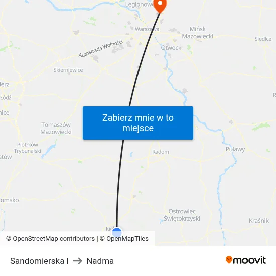 Sandomierska I to Nadma map