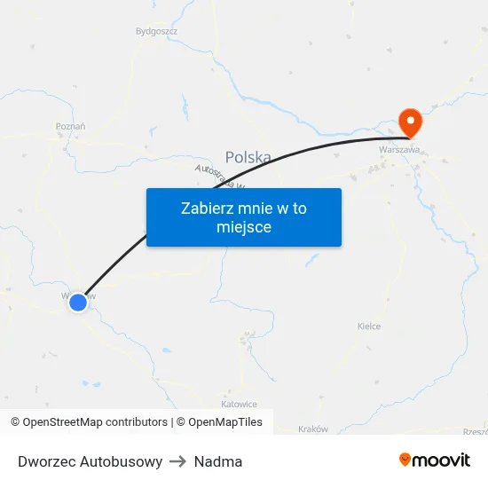 Dworzec Autobusowy to Nadma map