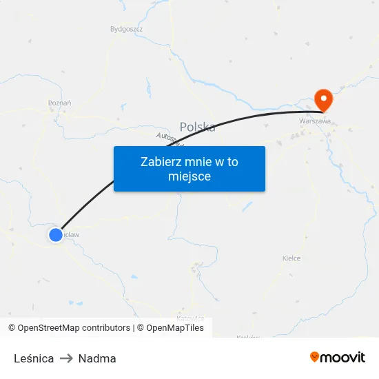 Leśnica to Nadma map