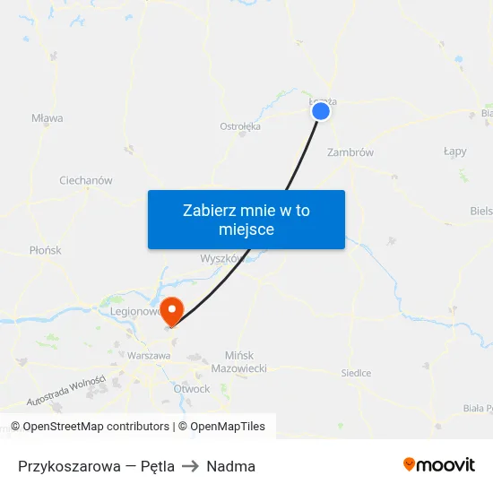 Przykoszarowa — Pętla to Nadma map