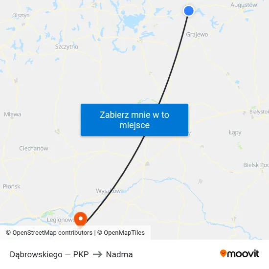 Dąbrowskiego — PKP to Nadma map