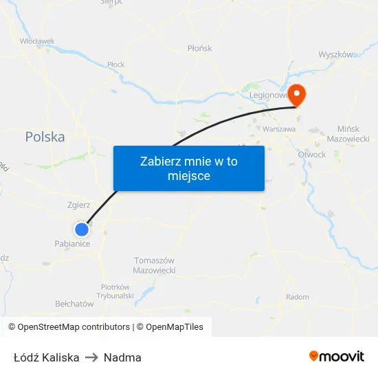 Łódź Kaliska to Nadma map