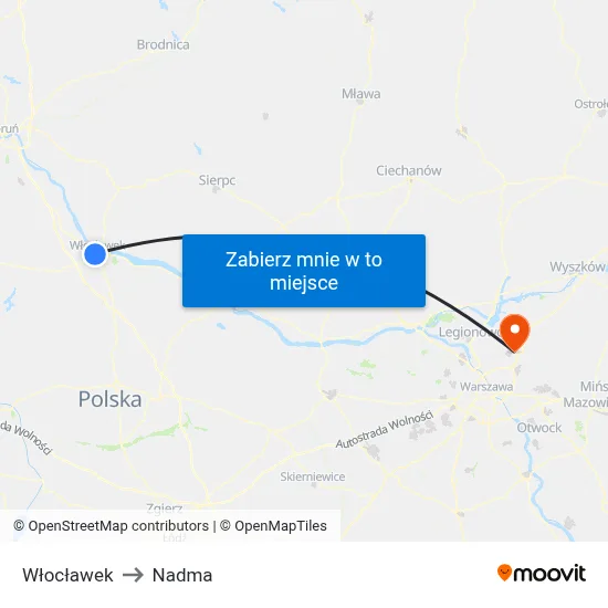 Włocławek to Nadma map