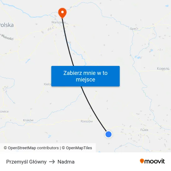 Przemyśl Główny to Nadma map