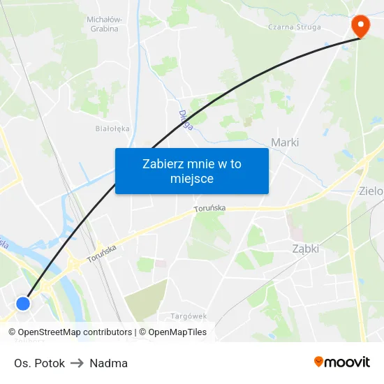 Os. Potok to Nadma map