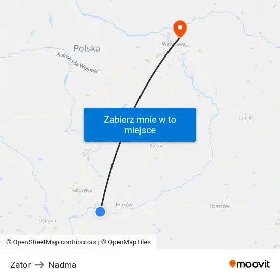 Zator to Nadma map