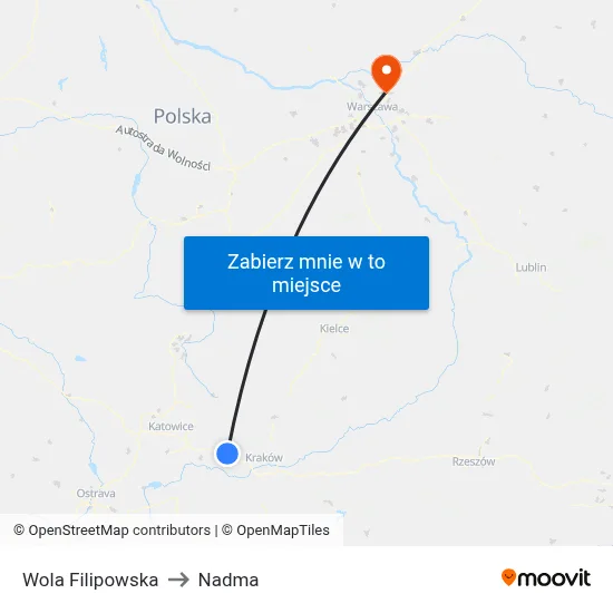 Wola Filipowska to Nadma map