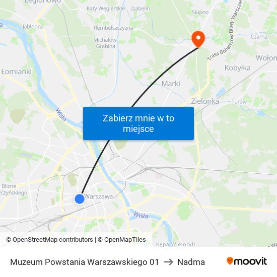 Muzeum Powstania Warszawskiego to Nadma map