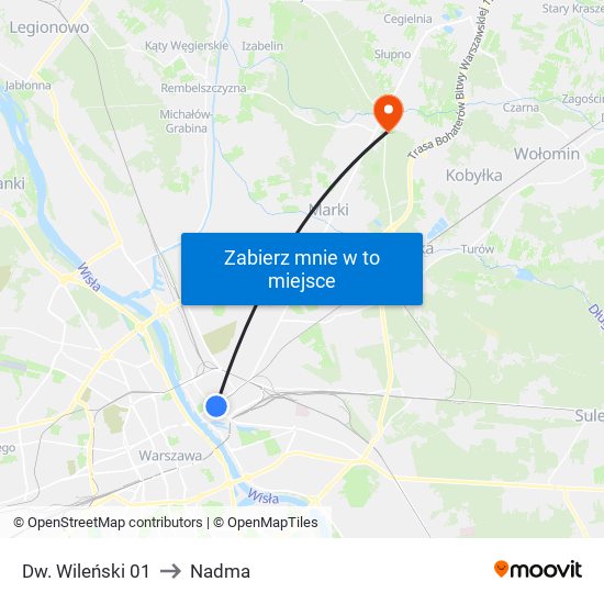 Dw. Wileński 01 to Nadma map