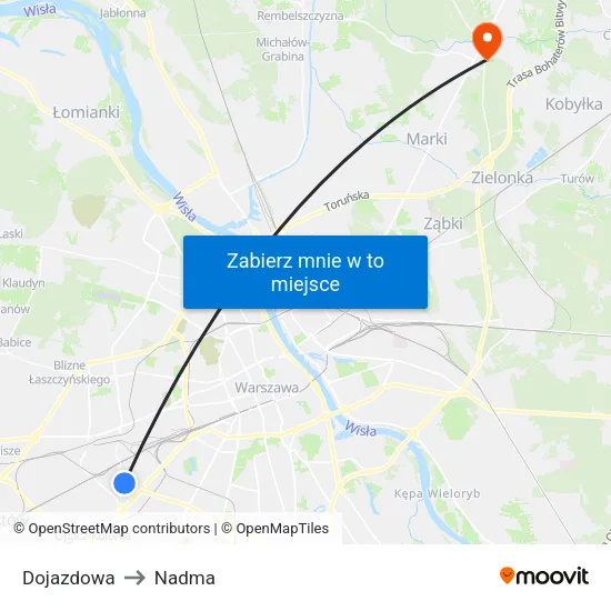 Dojazdowa to Nadma map