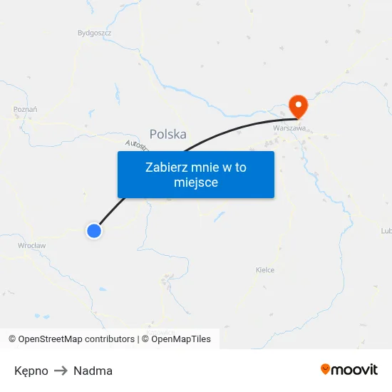Kępno to Nadma map