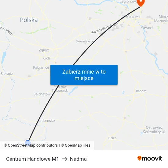 Centrum Handlowe M1 to Nadma map