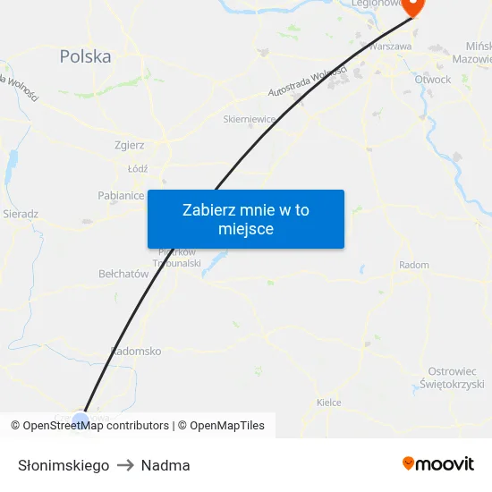 Słonimskiego to Nadma map