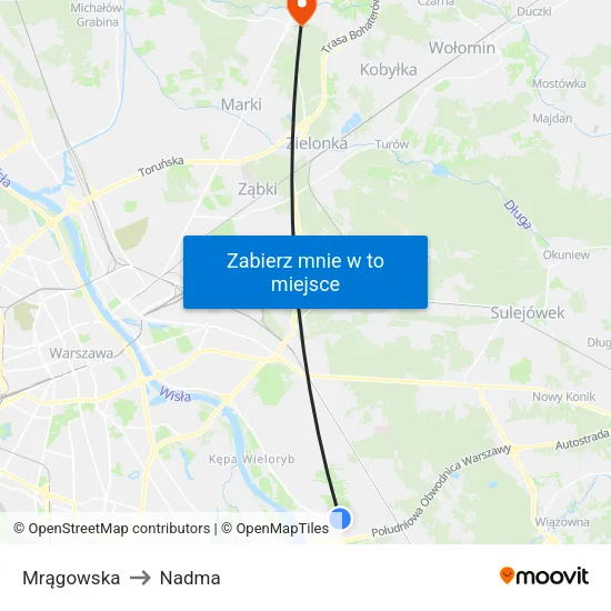 Mrągowska to Nadma map