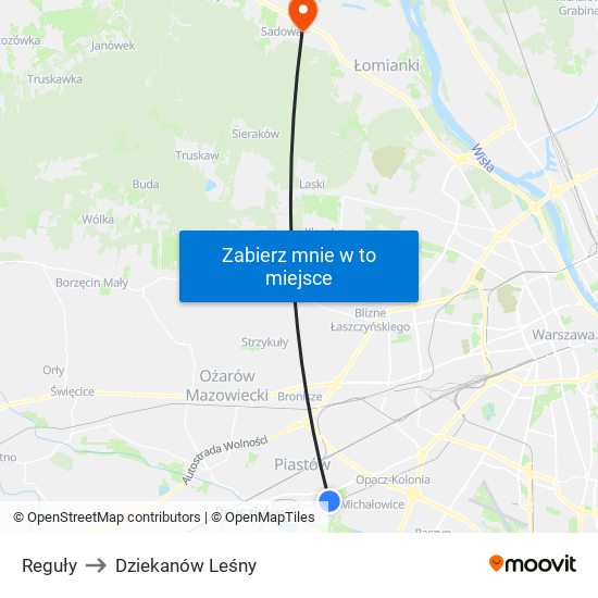 Reguły to Dziekanów Leśny map