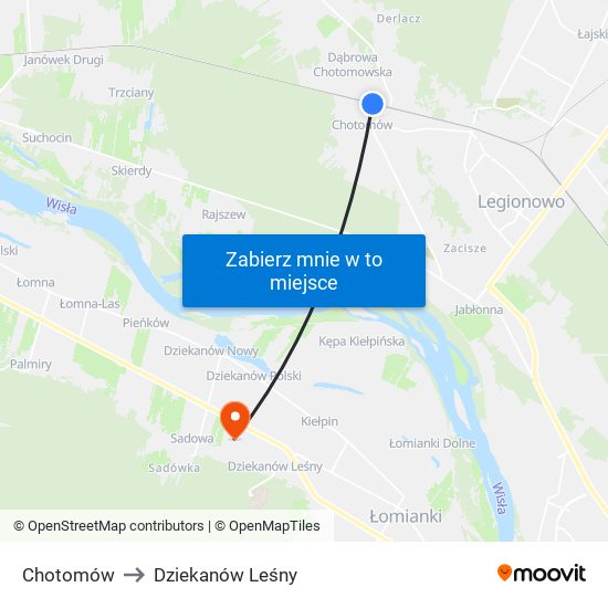 Chotomów to Dziekanów Leśny map