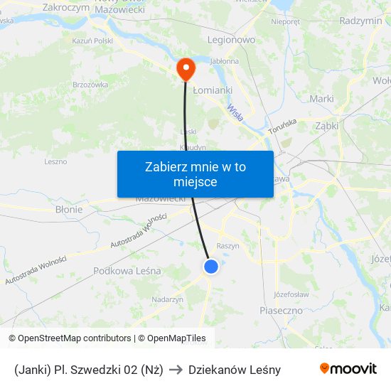 (Janki) Pl. Szwedzki 02 (Nż) to Dziekanów Leśny map