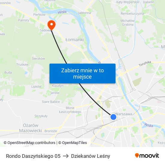 Rondo Daszyńskiego 05 to Dziekanów Leśny map