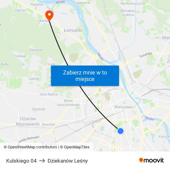 Kulskiego 04 to Dziekanów Leśny map