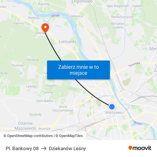 Pl. Bankowy 08 to Dziekanów Leśny map