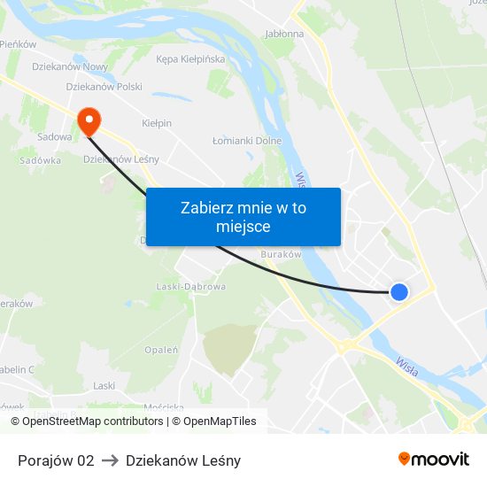 Porajów 02 to Dziekanów Leśny map