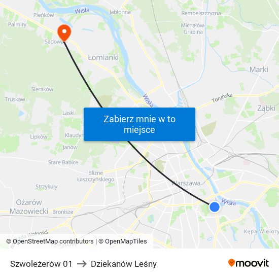 Szwoleżerów 01 to Dziekanów Leśny map