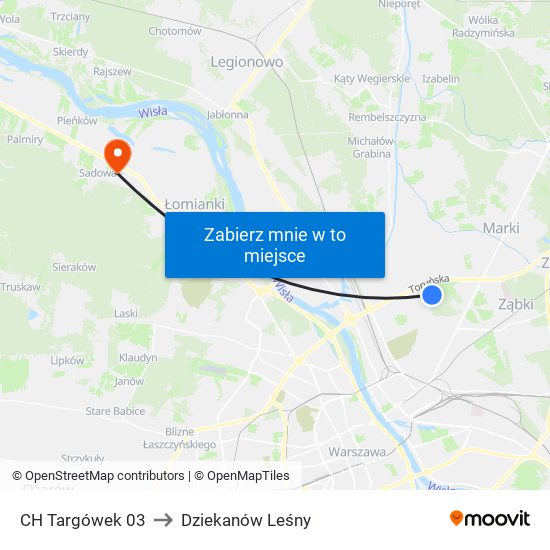 CH Targówek 03 to Dziekanów Leśny map