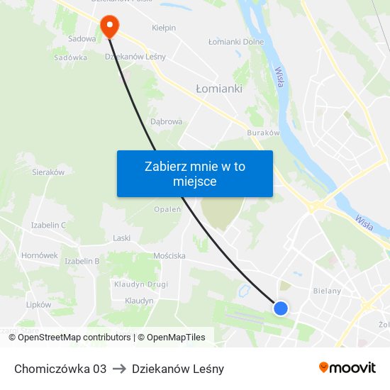 Chomiczówka 03 to Dziekanów Leśny map