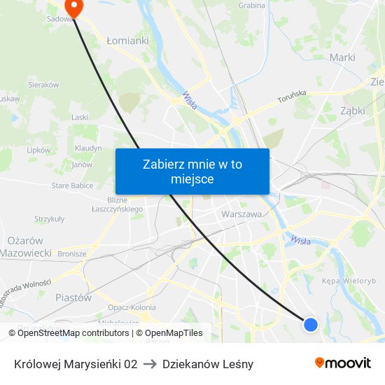 Królowej Marysieńki 02 to Dziekanów Leśny map