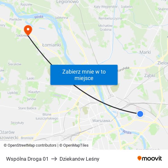 Wspólna Droga 01 to Dziekanów Leśny map