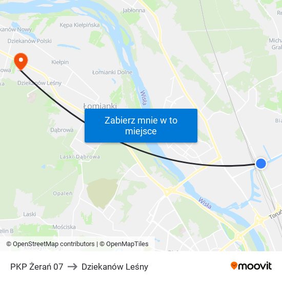 PKP Żerań 07 to Dziekanów Leśny map