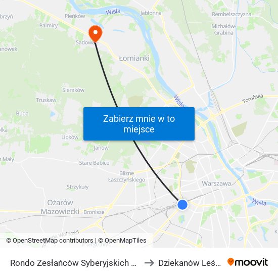 Rondo Zesłańców Syberyjskich 06 to Dziekanów Leśny map