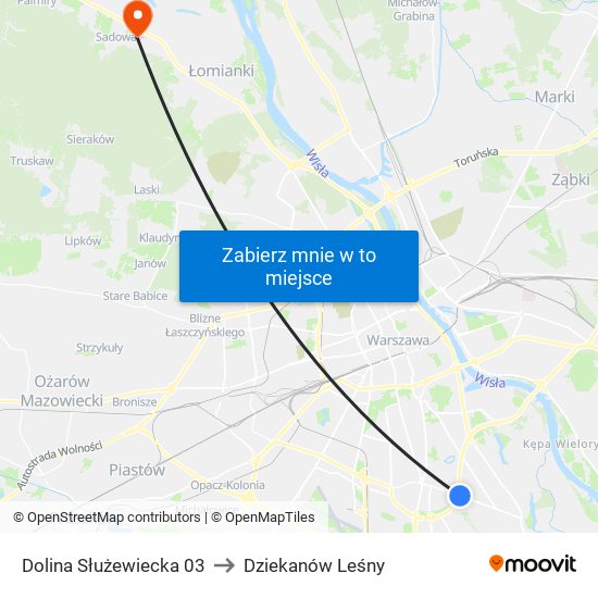 Dolina Służewiecka 03 to Dziekanów Leśny map