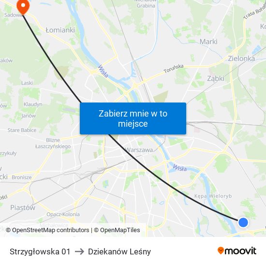 Strzygłowska 01 to Dziekanów Leśny map