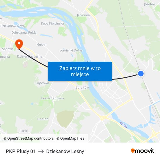 PKP Płudy 01 to Dziekanów Leśny map