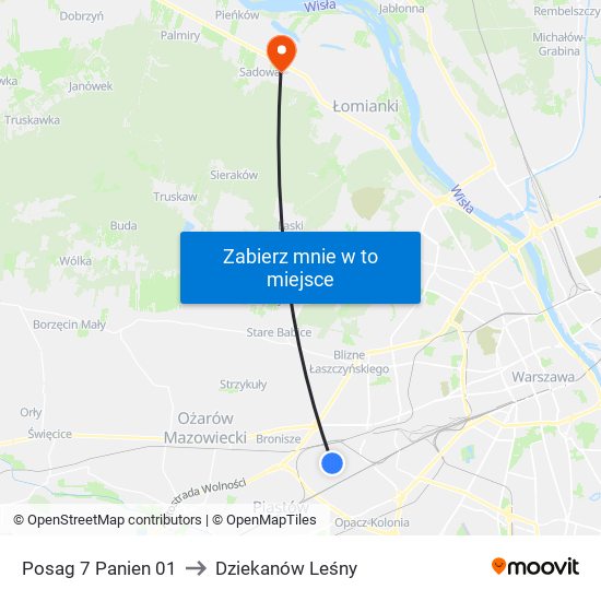 Posag 7 Panien 01 to Dziekanów Leśny map