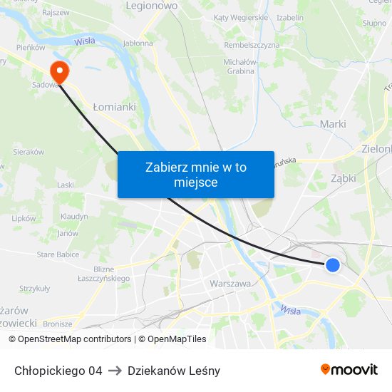 Chłopickiego 04 to Dziekanów Leśny map