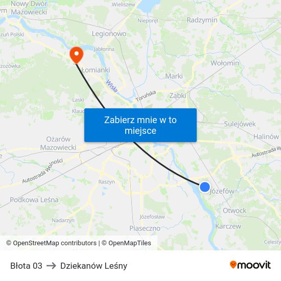 Błota 03 to Dziekanów Leśny map