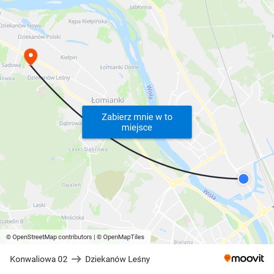 Konwaliowa 02 to Dziekanów Leśny map