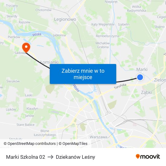 Marki Szkolna 02 to Dziekanów Leśny map